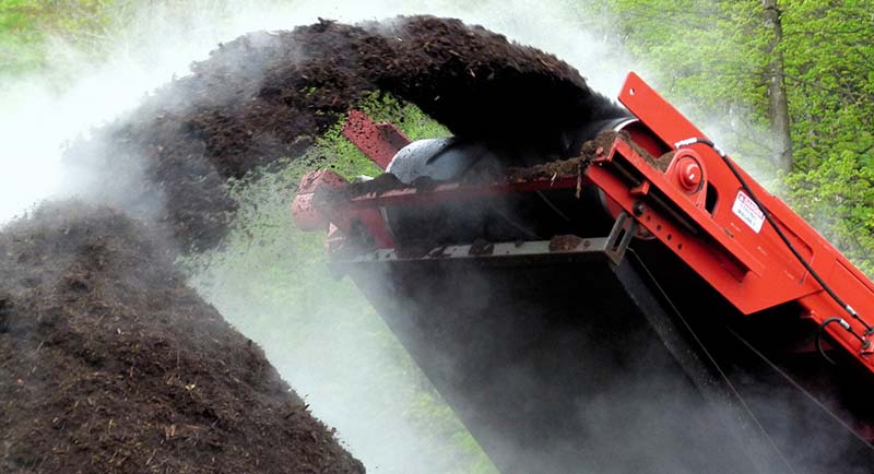 Grinding commercial compost 