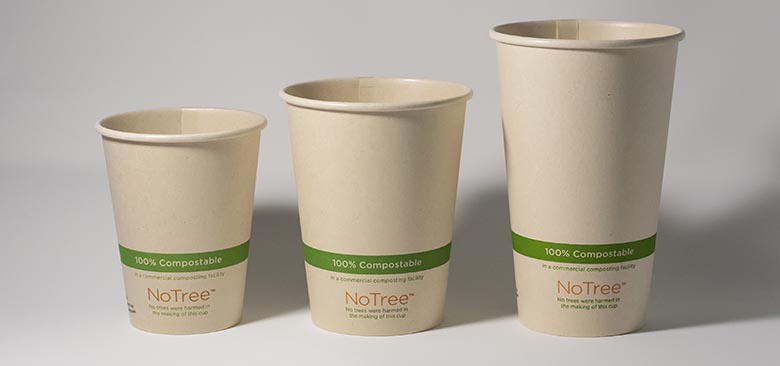 NoTree compostable sugarcane cups