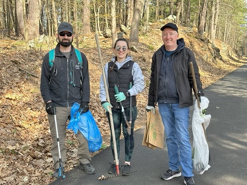 Dana, Jaye and Ken at Rail Trail Cleanup in Londonderry, NH
