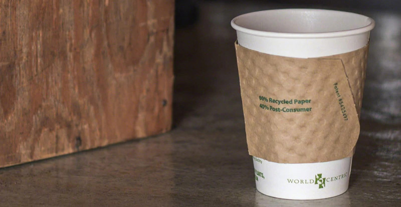 recycled paper cup sleeve